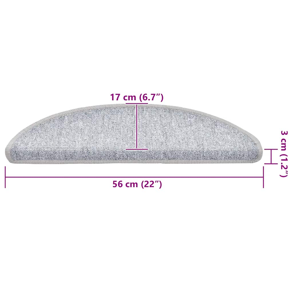 Stufenmatten 30 Stk. 56x17x3 cm Hellgrau Halbrund