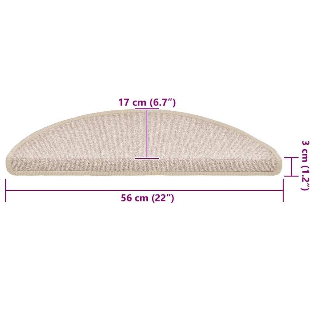 Stufenmatten 30 Stk. 56x17x3 cm Taupe Halbrund