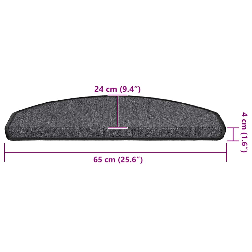 Stufenmatten 30 Stk. 65x24x4 cm Anthrazit Halbrund Groß