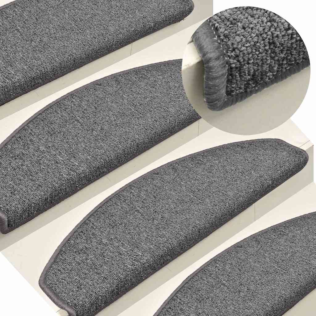 Stufenmatten 30 Stk. 65x24x4 cm Dunkelgrau Halbrund Groß