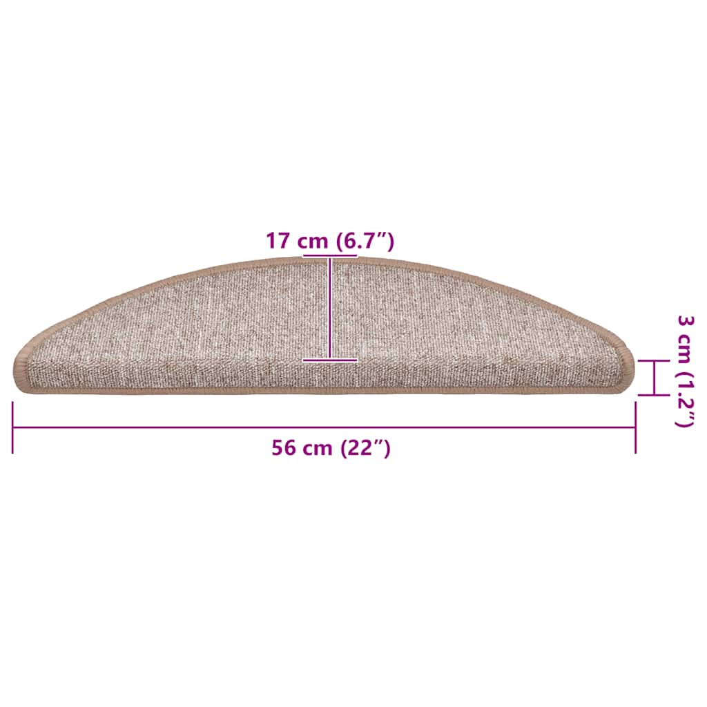Stufenmatten 20 Stk. 56x17x3 cm Hellbraun Halbrund