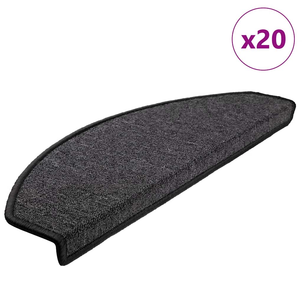 Stufenmatten 20 Stk. 65x24x4 cm Anthrazit Halbrund Groß