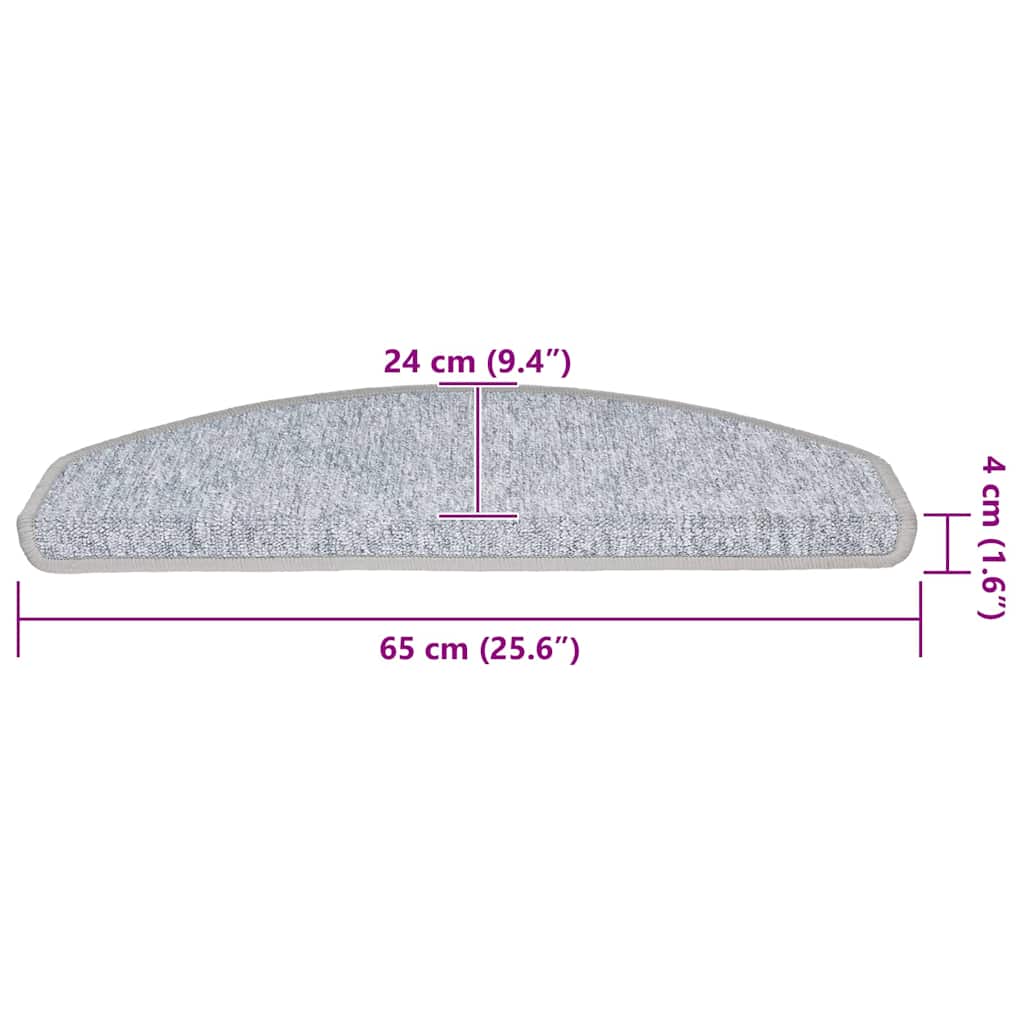 Stufenmatten 20 Stk. 65x24x4 cm Hellgrau Halbrund Groß