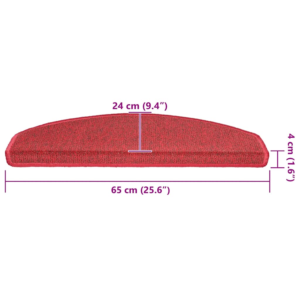 Stufenmatten 20 Stk. 65x24x4 cm Bordeaux Halbrund Groß
