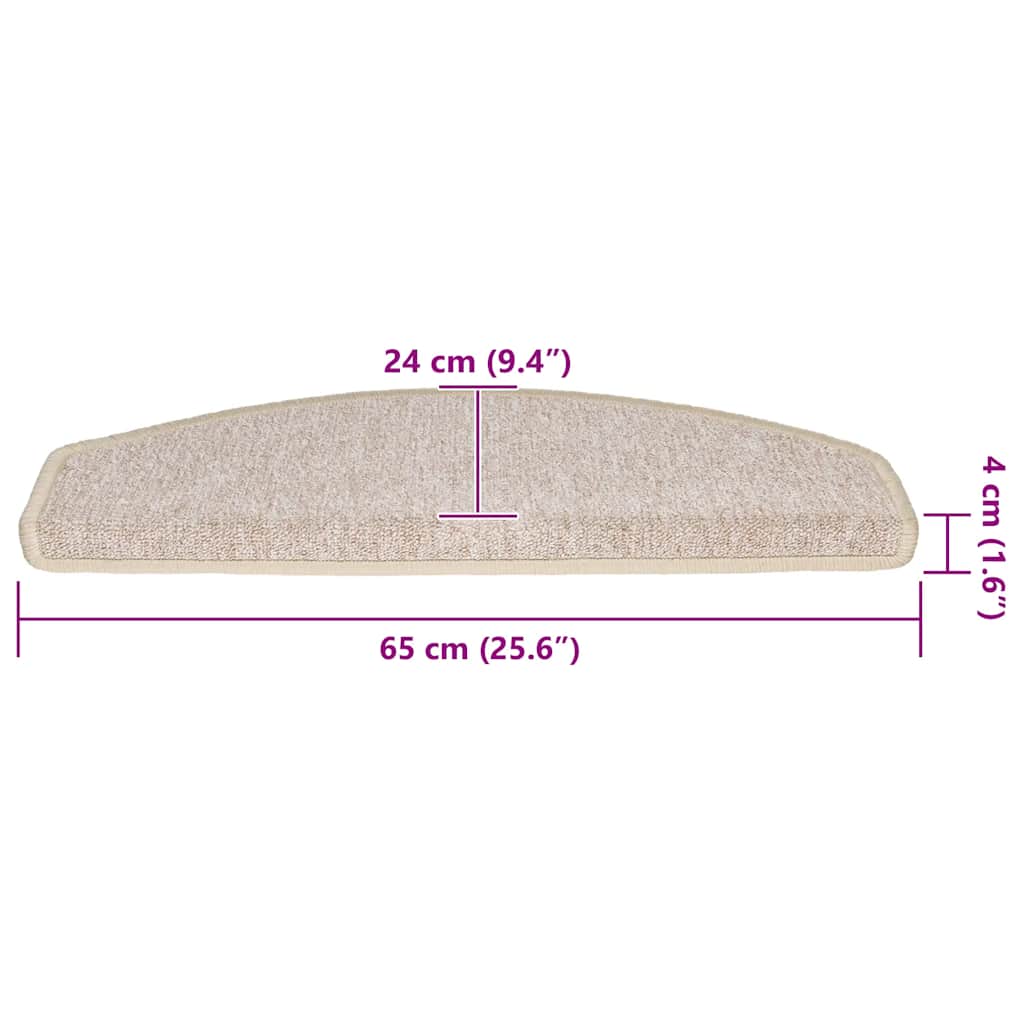 Stufenmatten 20 Stk. 65x24x4 cm Taupe Halbrund Groß