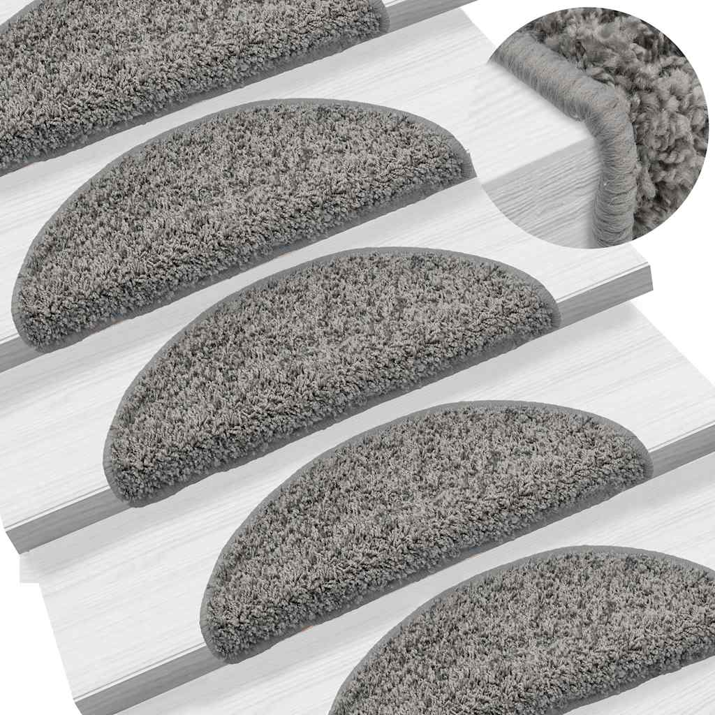 Stufenmatten 30 Stk. 56x17x3 cm Grau Halbrund