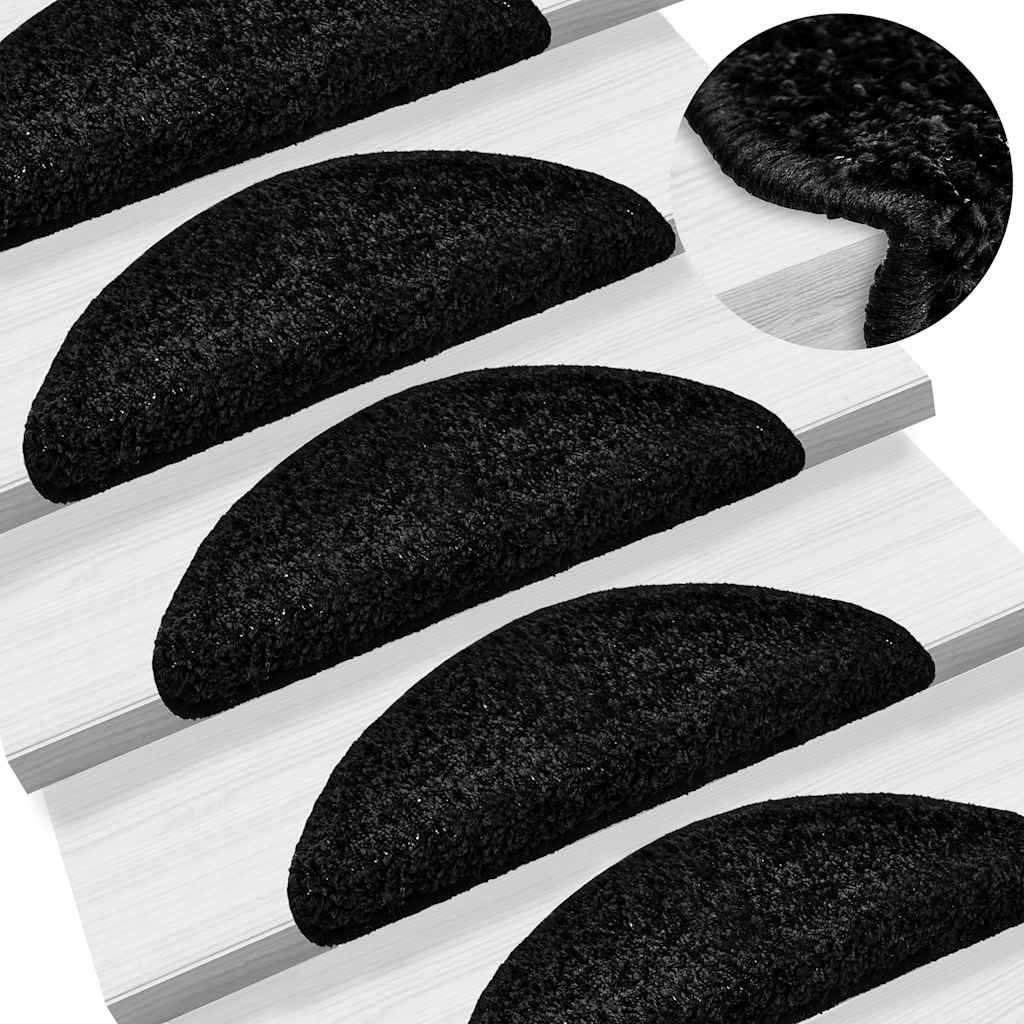 Stufenmatten 30 Stk. 56x17x3 cm Schwarz Halbrund
