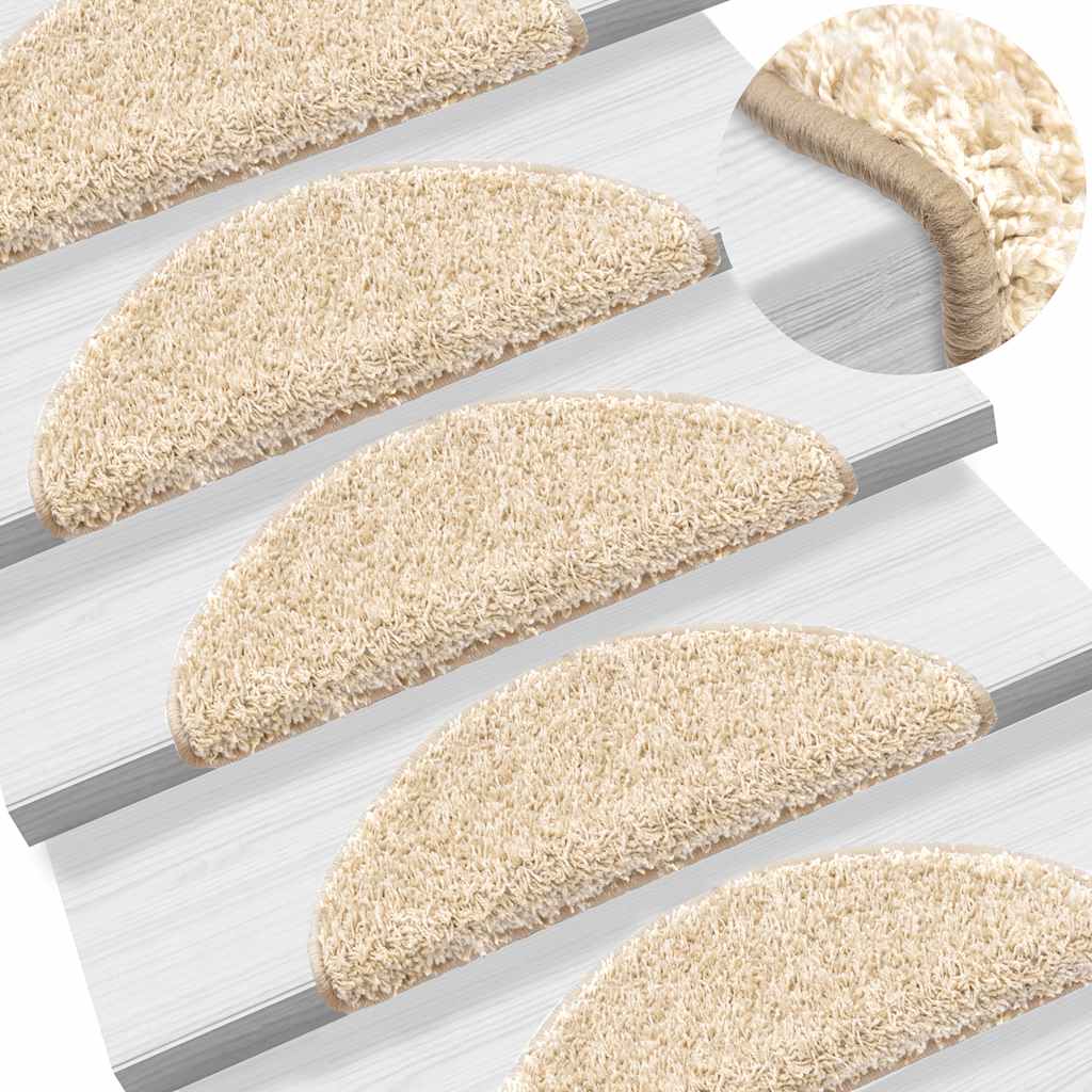 Stufenmatten 30 Stk. 56x17x3 cm Creme Halbrund