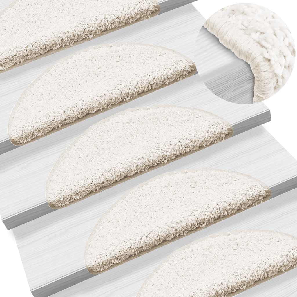 Stufenmatten 30 Stk. 56x17x3 cm Weiß Halbrund
