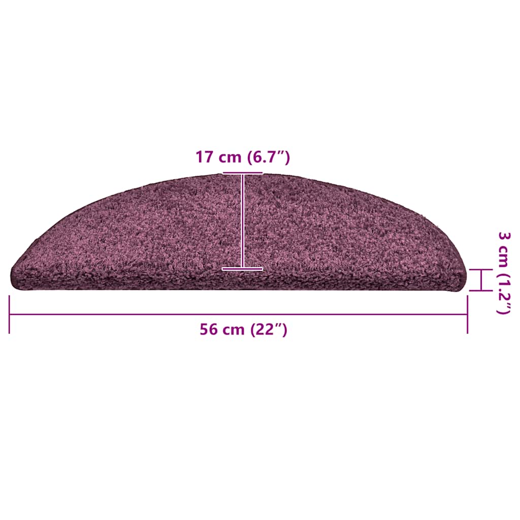Stufenmatten 30 Stk. 56x17x3 cm Dunkelviolett Halbrund
