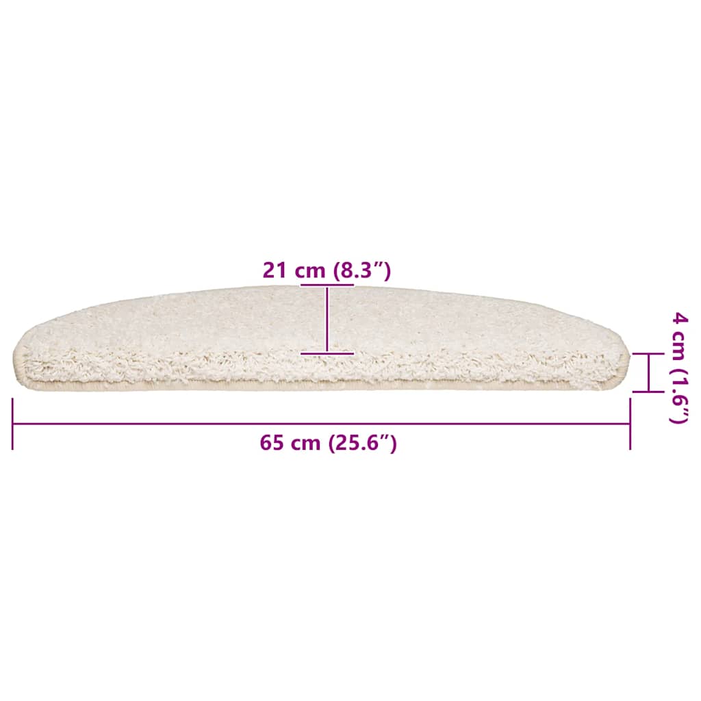 Stufenmatten 30 Stk. 65x21x4 cm Weiß Halbrund Groß