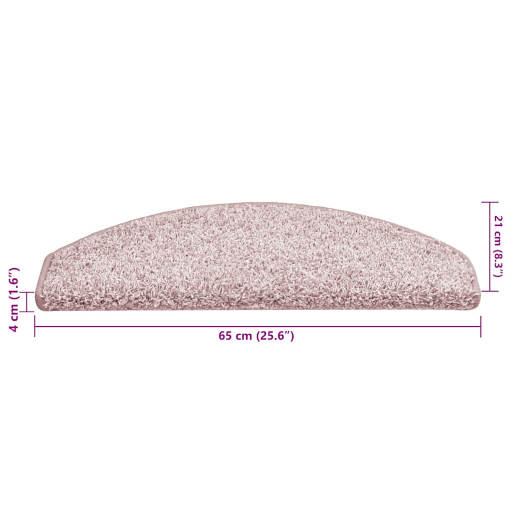 Stufenmatten 30 Stk. 65x21x4 cm Hellrosa Halbrund Groß