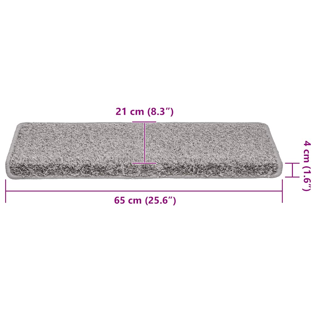 Stufenmatten 30 Stk. 65x21x4 cm Grau Rechteckiger Rand