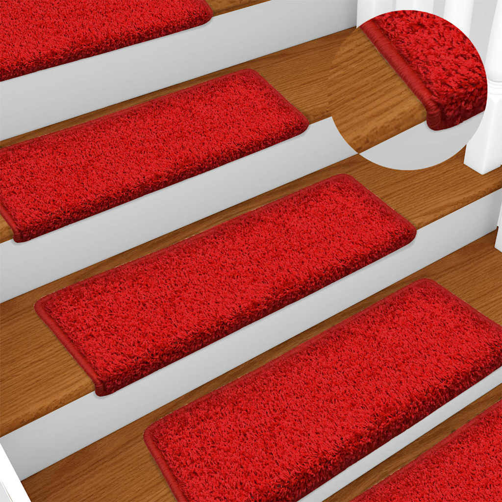 Stufenmatten 30 Stk. 65x21x4 cm Rot Rechteckiger Rand