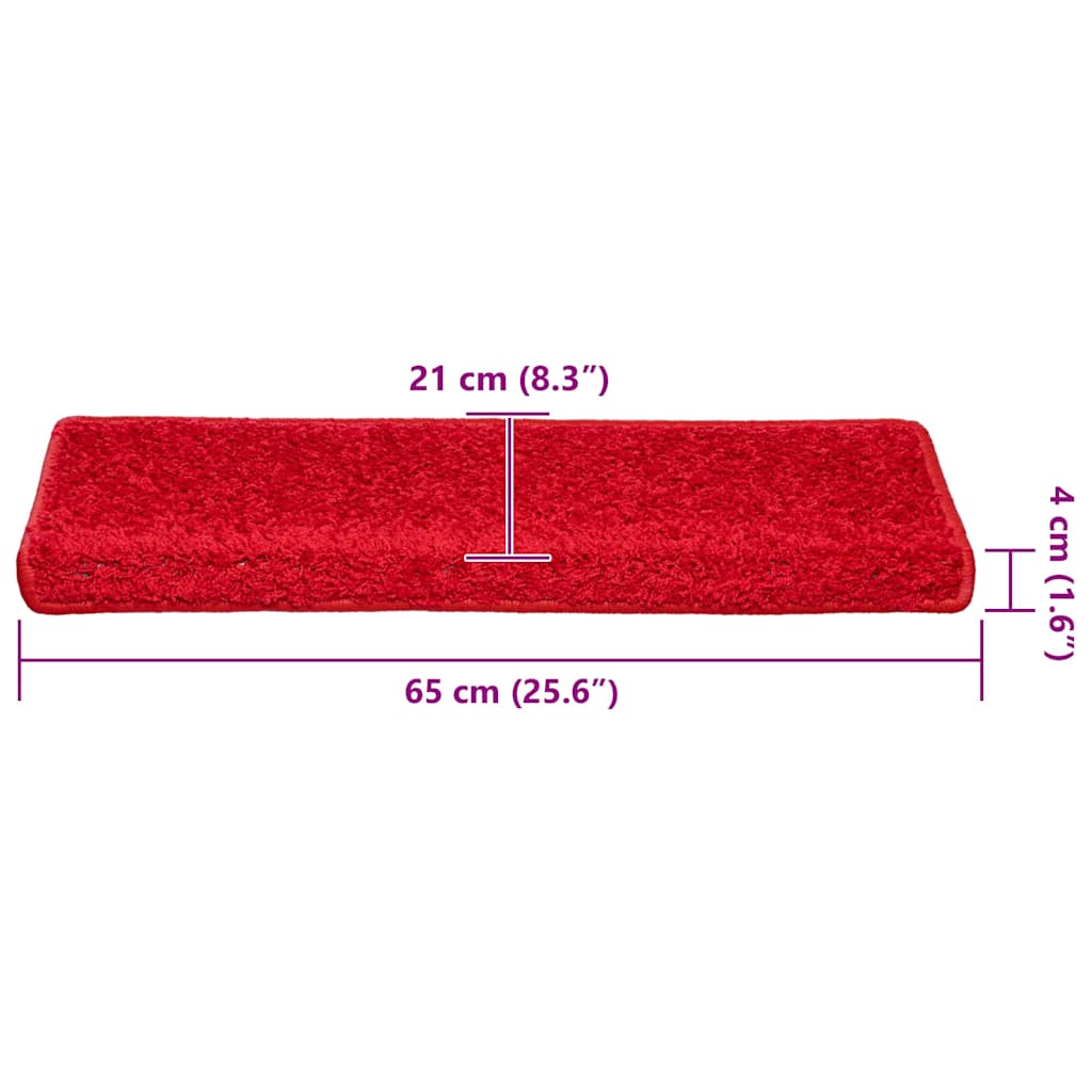 Stufenmatten 30 Stk. 65x21x4 cm Rot Rechteckiger Rand