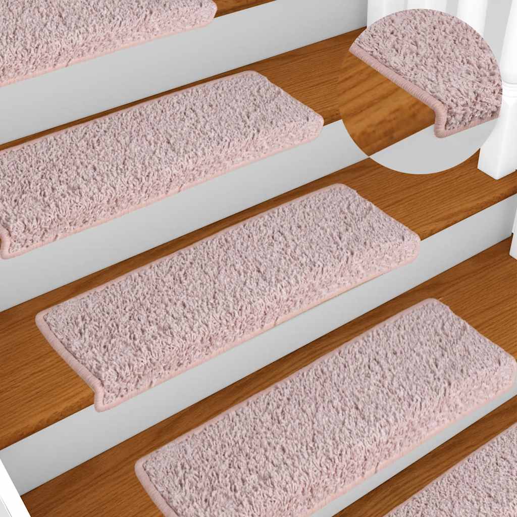 Stufenmatten 30 Stk. 65x21x4 cm Weiß und Rosa Rechteckiger Rand