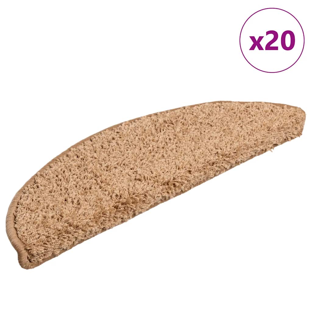 Stufenmatten 20 Stk. 56x17x3 cm Beige Halbrund