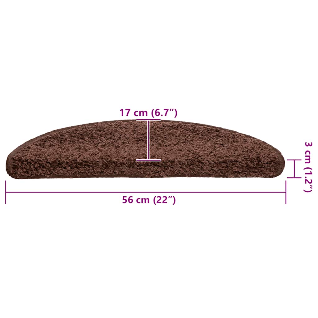 Stufenmatten 20 Stk. 56x17x3 cm Braun Halbrund