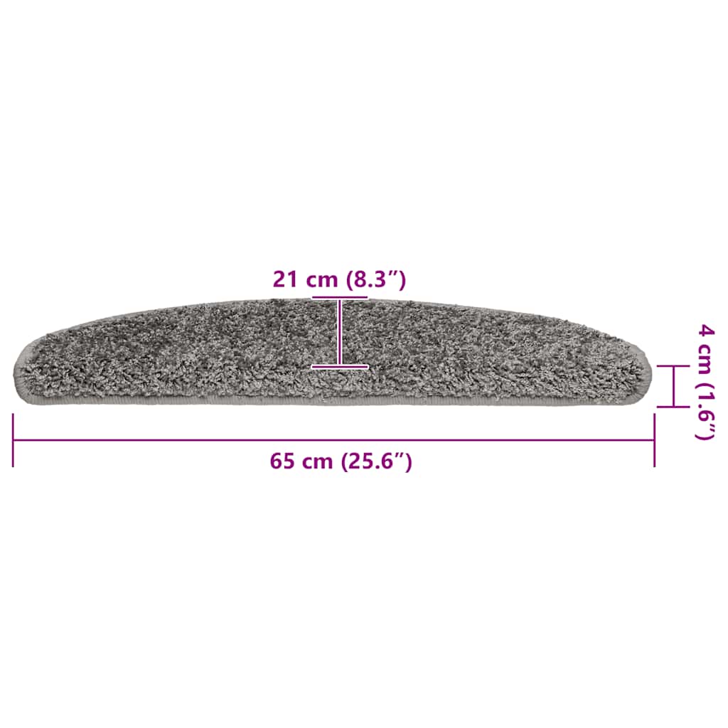 Stufenmatten 20 Stk. 65x21x4 cm Grau Halbrund Groß