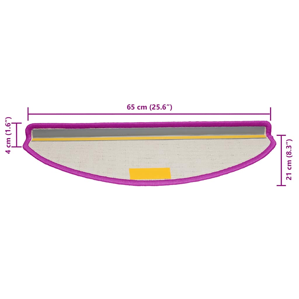 Stufenmatten 20 Stk. 65x21x4 cm Violett Halbrund Groß