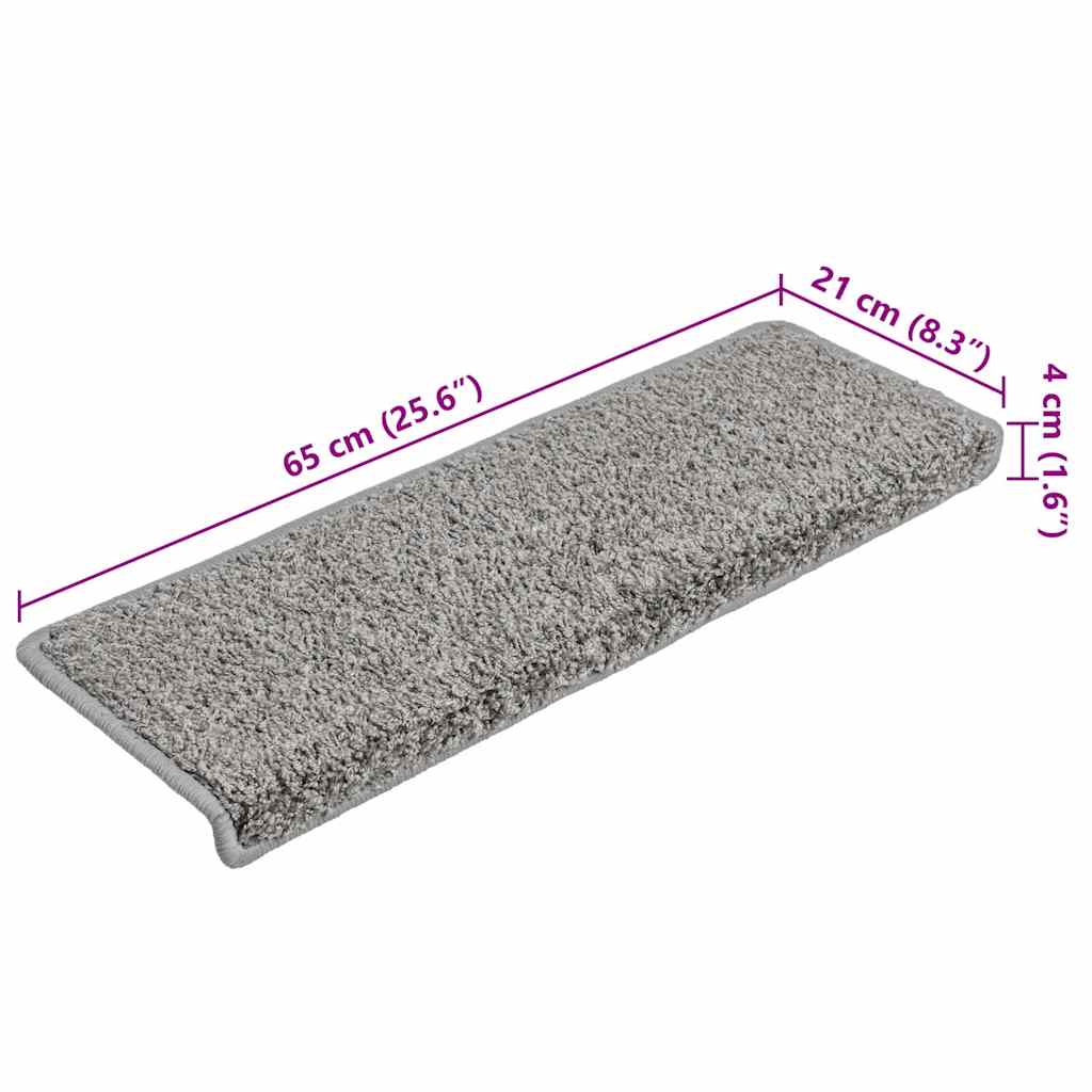 Stufenmatten 20 Stk. 65x21x4 cm Grau Rechteckiger Rand