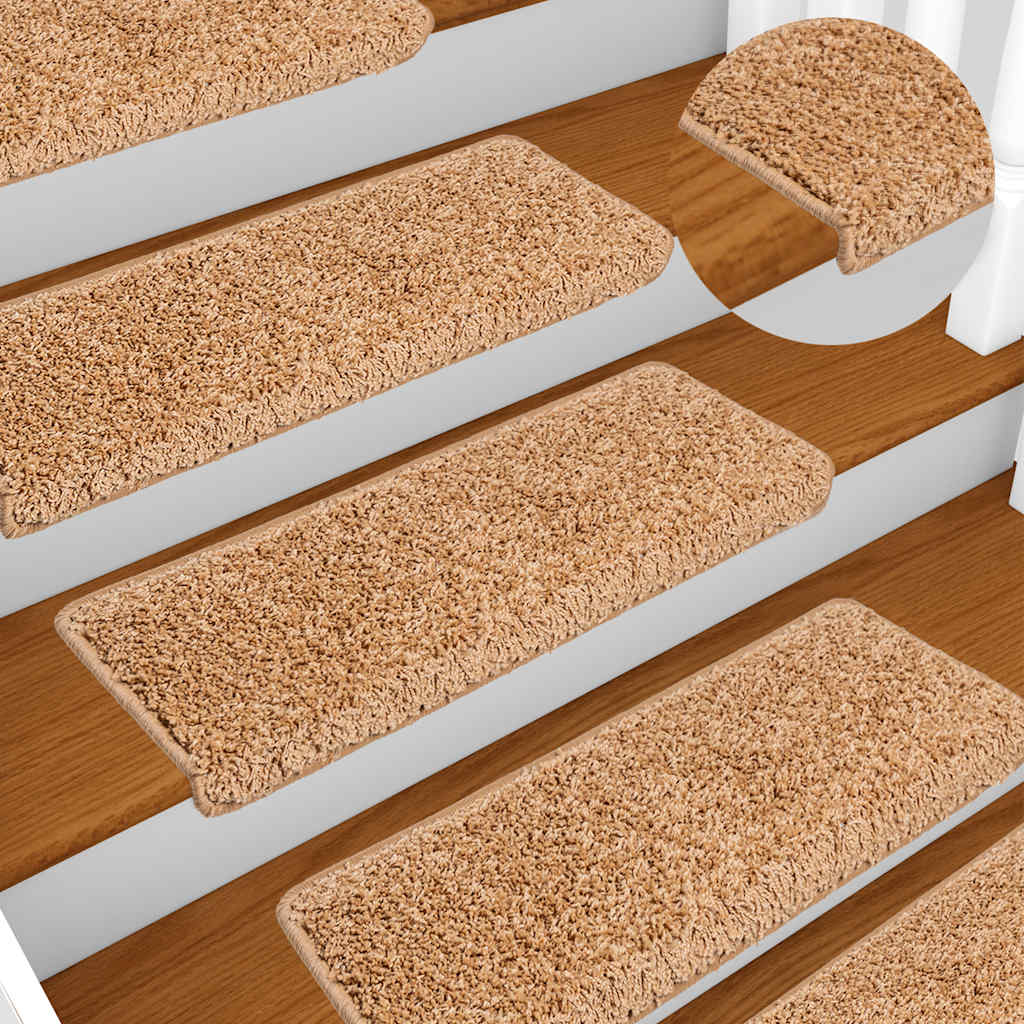 Stufenmatten 20 Stk. 65x21x4 cm Beige Rechteckiger Rand