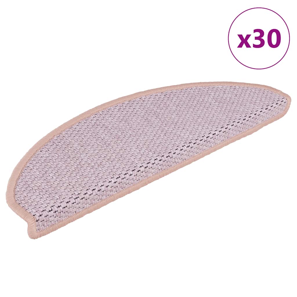 Trappemåtter selvklæbende sisal look 30 stk 65x21x4cm Pink