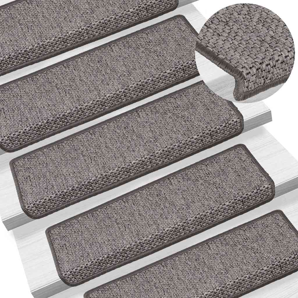 Trappemåtter selvklæbende sisal look 30 stk 65x21x4cm
