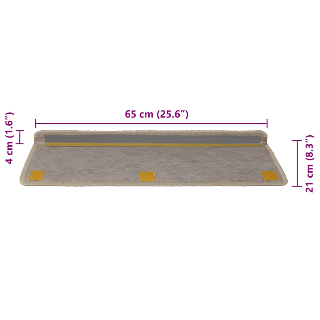 Trappemåtter selvklæbende sisal look 30 stk 65x21x4cm