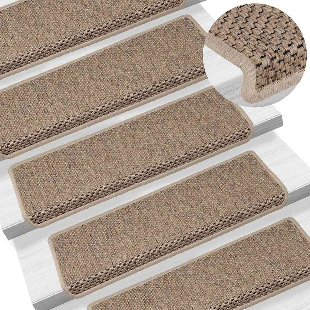Trappemåtter selvklæbende sisal look 30 stk 65x21x4cm Sand