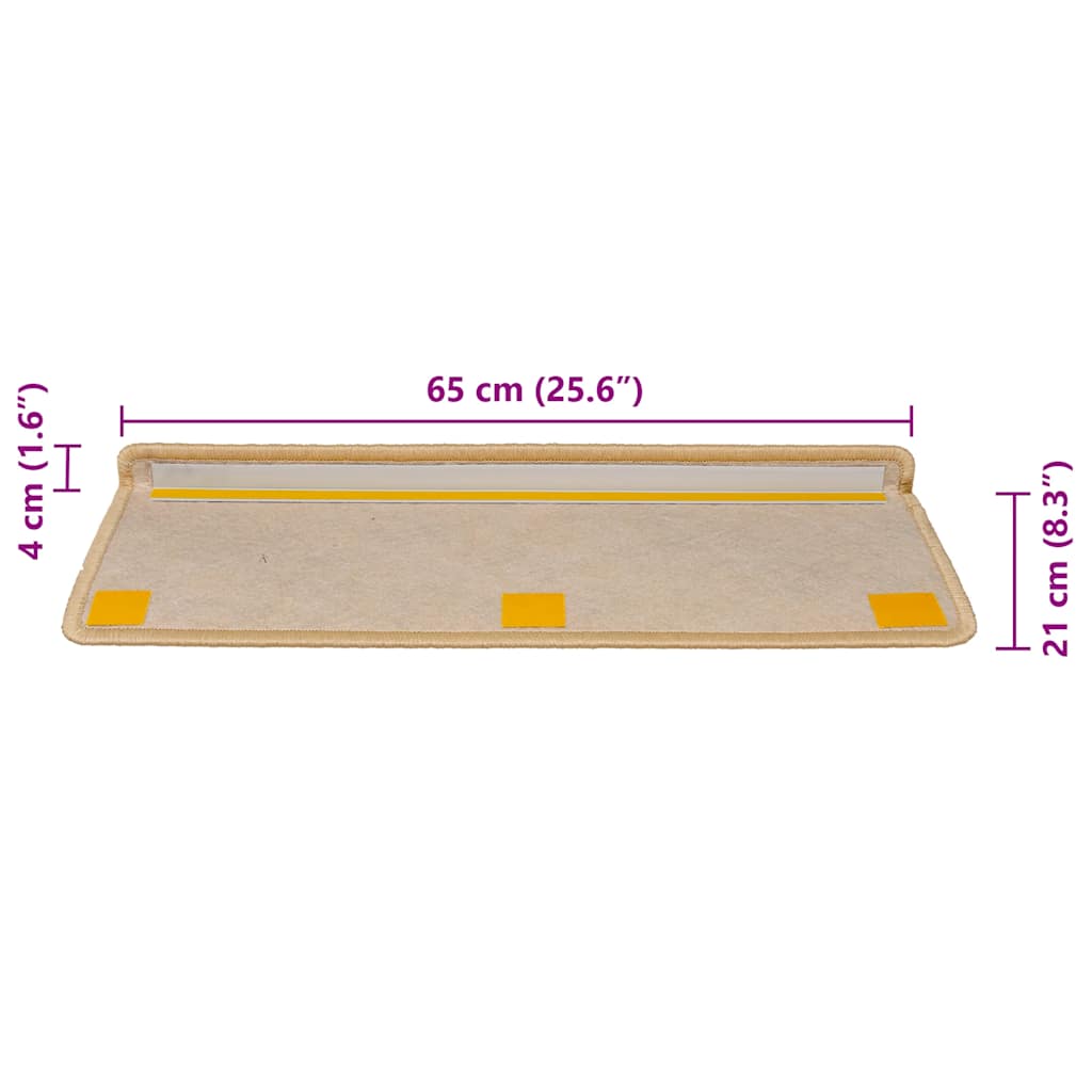 Trappemåtter selvklæbende sisal look 30 stk 65x21x4cm