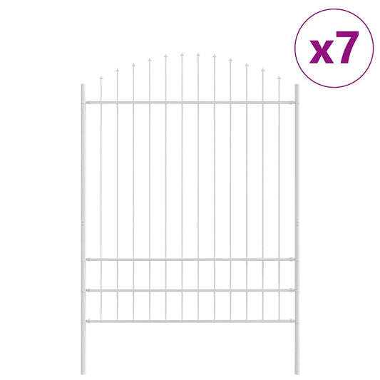 Gartenzaun Weiß 1190 x 200 cm Pulverbeschichteter Stahl