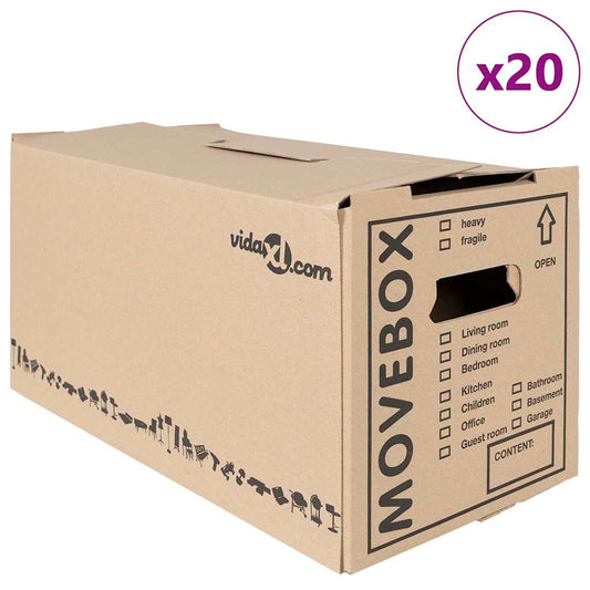 Umzugsbox mit Speicher 20 pcs Braun 59 x 31.5 x 31.5 cm Karton