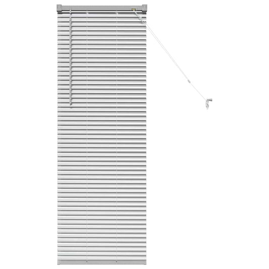 Fensterjalousie mit Vorhängen Silber Aluminium