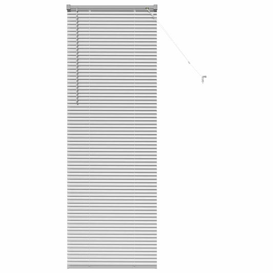 Fensterjalousie mit Vorhängen Silber Aluminium