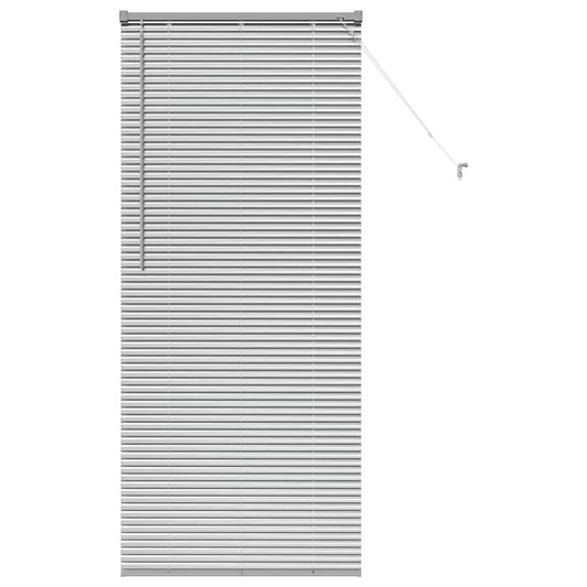 Fensterjalousie mit Vorhängen Silber Aluminium