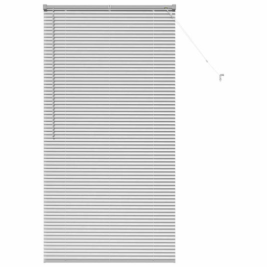 Fensterjalousie mit Vorhängen Silber Aluminium