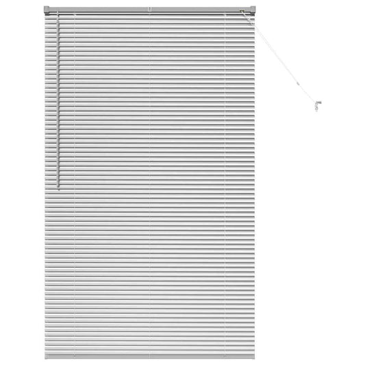 Fensterjalousie mit Vorhängen Silber Aluminium