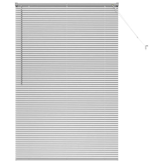 Fensterjalousie mit Vorhängen Silber Aluminium