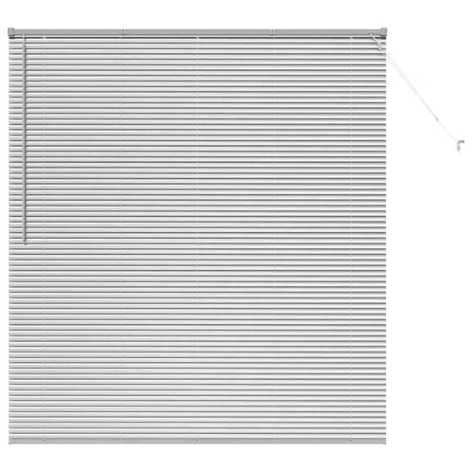 Fensterjalousie mit Vorhängen Silber Aluminium