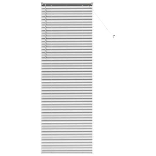 Fensterjalousie mit Vorhängen Silber Aluminium
