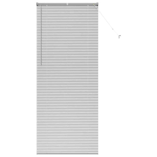 Fensterjalousie mit Vorhängen Silber Aluminium