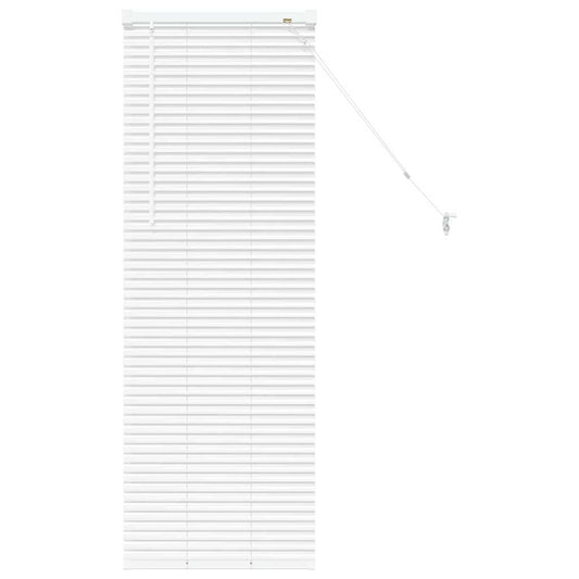 Fensterjalousie mit Vorhängen Weiß Aluminium