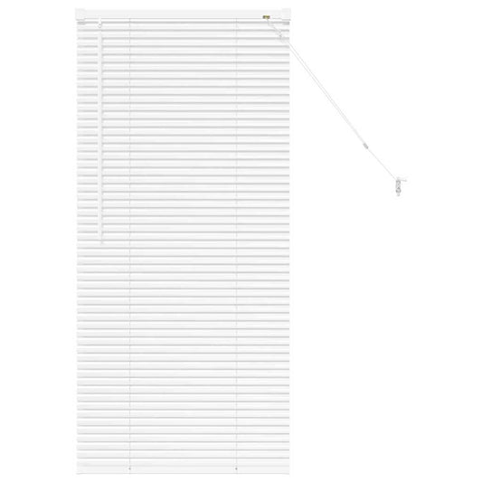 Fensterjalousie mit Vorhängen Weiß Aluminium