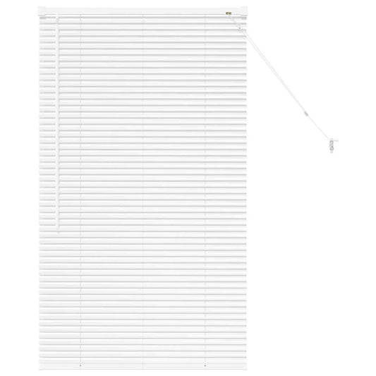 Fensterjalousie mit Vorhängen Weiß Aluminium