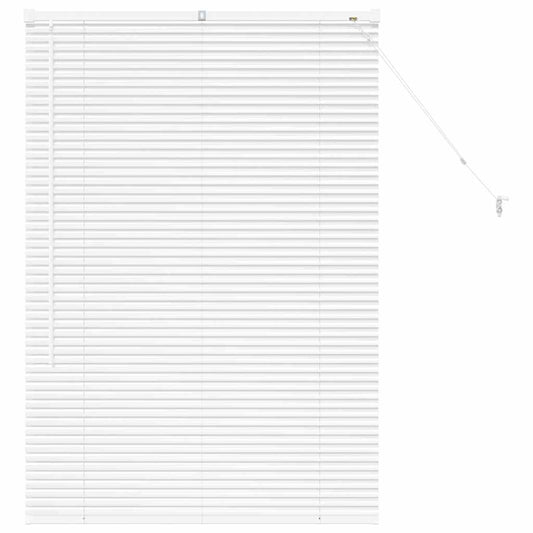 Fensterjalousie mit Vorhängen Weiß Aluminium