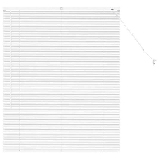Fensterjalousie mit Vorhängen Weiß Aluminium