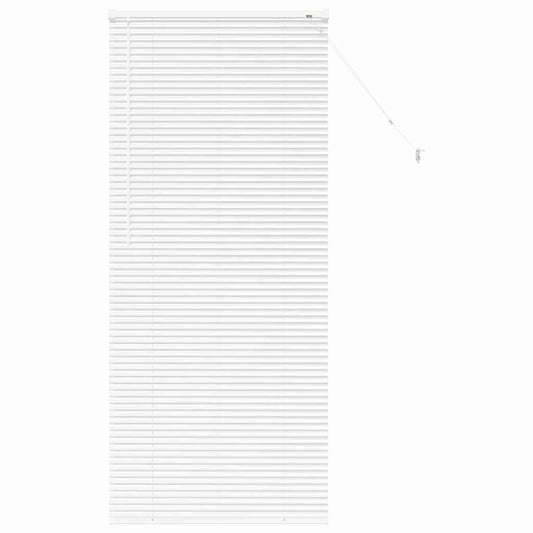 Fensterjalousie mit Vorhängen Weiß Aluminium