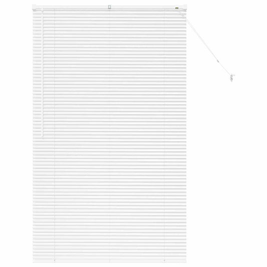 Fensterjalousie mit Vorhängen Weiß Aluminium