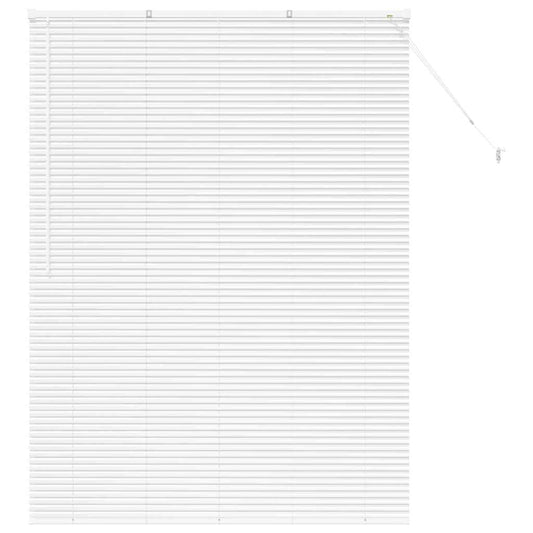 Fensterjalousie mit Vorhängen Weiß Aluminium